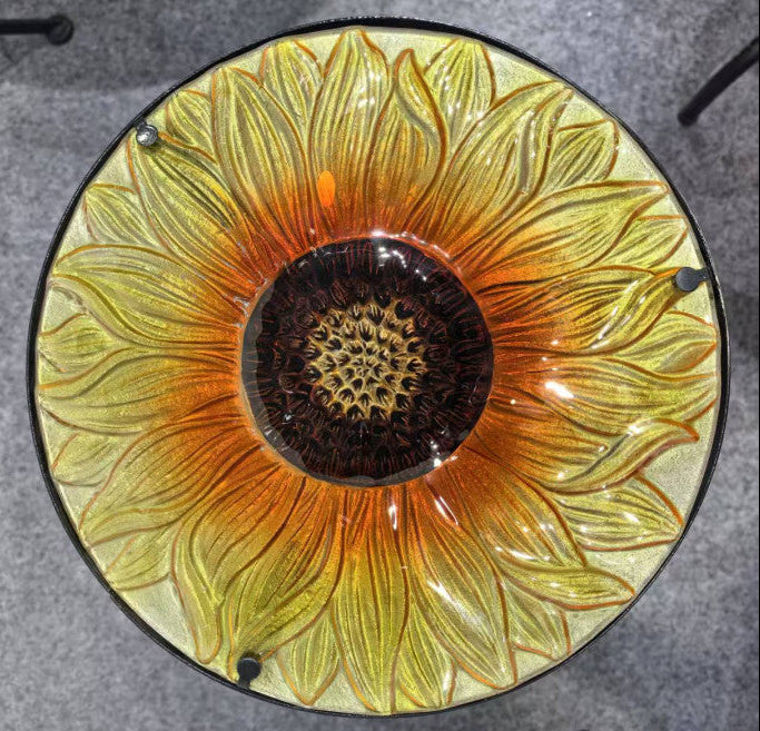 Bird Basin Glass Sunflower