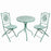Patio Set Ceramic & Metal Green w/White