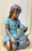 Girl Kneeling with Cat Bronze-look