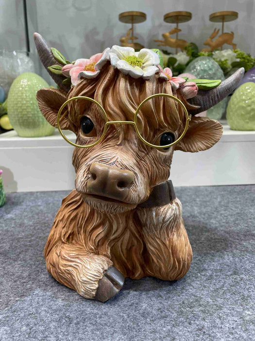 Highland Cow w/Glasses
