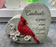 Garden Stone Heart w/Cardinal & Text