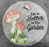Stepping Stone with Mushrooms & Text Colourful