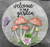 Stepping Stone with Mushrooms & Text Colourful
