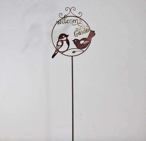 Garden Stake Two Birds Welcome