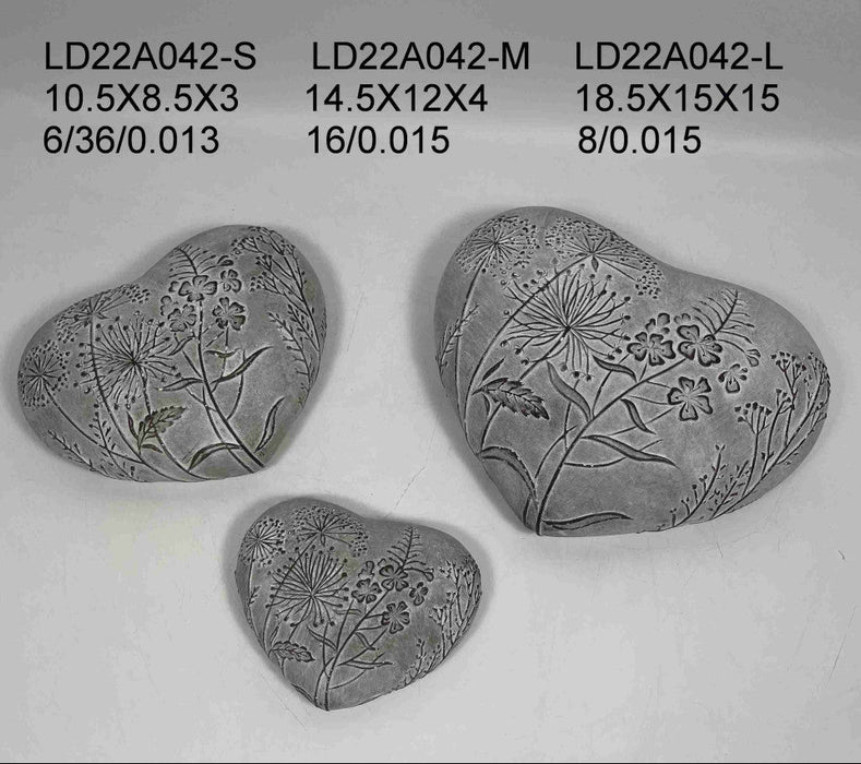 Garden Stone Heart Shaped Small