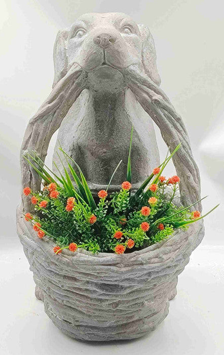 Dog with Basket Planter