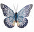 Butterfly Blue Metal 22" x 14"