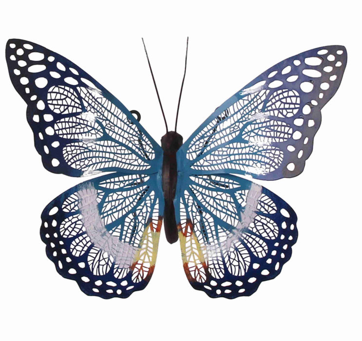 Butterfly Blue Metal 22" x 14"