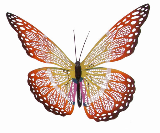 Butterfly Orange Metal 22" x 14"