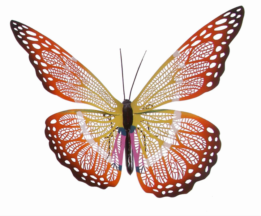 Butterfly Orange Metal 22" x 14"