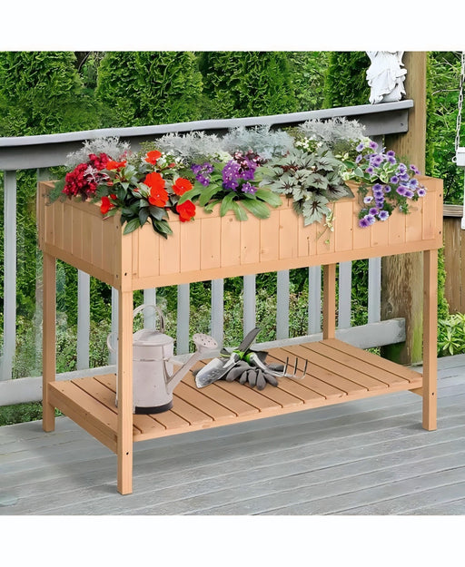 Raised Garden Bed with Shelves 120x 60x 81 cm