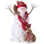 Frosted Snowman W/Dog & Squirrel 12"
