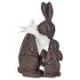 Chocolate easter Bunny W/Baby 11"