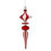 Orn Finial Peppermint 12"