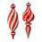 Orn Finial Tinsel Glitter Peppermint 25"