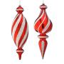 Orn Finial Tinsel Glitter Peppermint 25"