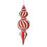Orn Finial Flat Tinsel Glitter Peppermint 24"