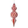 Orn Finial Flat Tinsel Glitter Peppermint 24"
