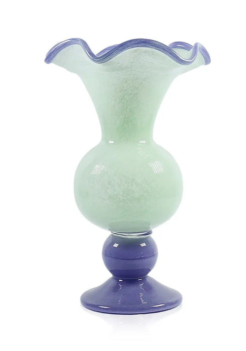 Vase Easter 10" Green & Purple