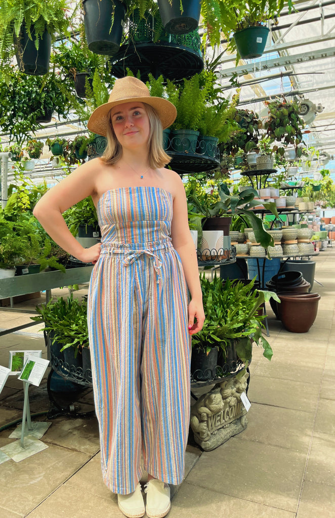 Drew hot sale striped jumpsuit