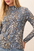 SATIN SKY L/S FUNNEL NECK TOP