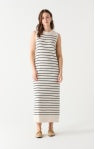 Dress Long Cream/Navy Stripe