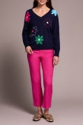 V-NECK JACQUARD/EMB. SWTRNIGHTFALL