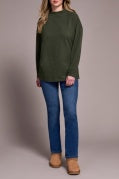 FUNNEL NECK TUNIC W/ SIDE SLITS-H SPRUCE