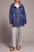 L/S ZIP FRT COAT W/HOOD & LINING MARINE