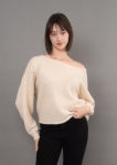 CREAMY JENSYN LS BOAT NECK PULL-OVER