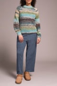 L/S MOCK NK SWEATER-AQUAHAZE