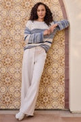 LONG BELL SLV BOAT NK SWT SLATEBLUE