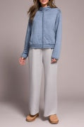L/S ZIP FRT QUILTED JACKET-SLATEBLUE