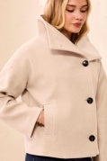 ANTIQUE WHITE LOFTY CHIC FUNNEL NECK JACKET
