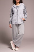 VEST W/ZIP FRT & HOOD-GREY MIX