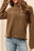 DULL GOLD L/S FUNNEL NECK TOP