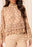 PASHMINA MOCK NECK PEPLUM BLOUSE W/ FRILL