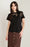 Lace Embroidered T-shirt-Black