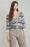 Melange Striped Cardigan-Ecru/Navy