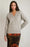 V-Neck Sweater Top-Oatmeal Grey Heather