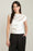 Draped Satin Top-White