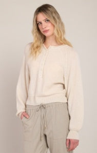 Henley Sweater-Pearl