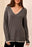 CHARCOAL L/S V NECK SWEATER W/TIPING