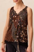RUSTIC BROWN CAMI W/ LACE