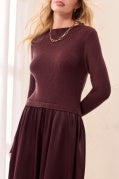 FUDGE L/S MIXED MEDIA MAXI DRESS