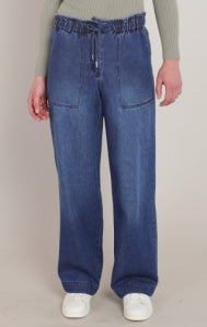 Wide Leg Denim Pant-Washed Indigo