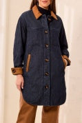 BLUE RINSE QUILTED DENIM JKT W/ SUEDE