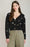 Embroidered flower Cardigan-Black