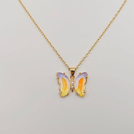 Mio Queena - Ladies Multicolor Glass Butterfly Pendant Necklace: 4#