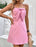 Miss Sparkling - Bow Spaghetti Strap Dress: XL / Pink